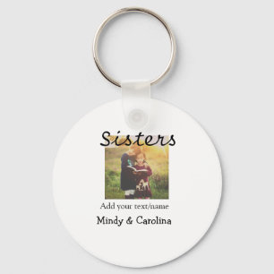 Porte-clés Sisters besties BFF ajouter nom de la photo nom fa