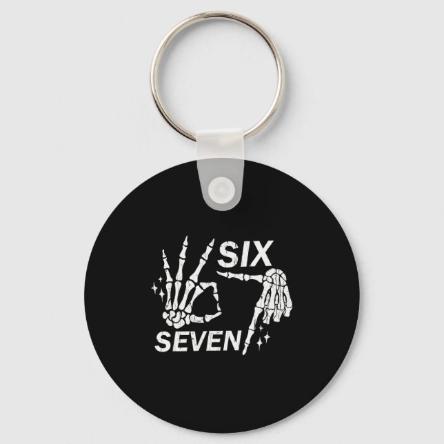 Porte-clés Six Seven 6 7, Skeleton Hands, Soky Skull  (Recto)