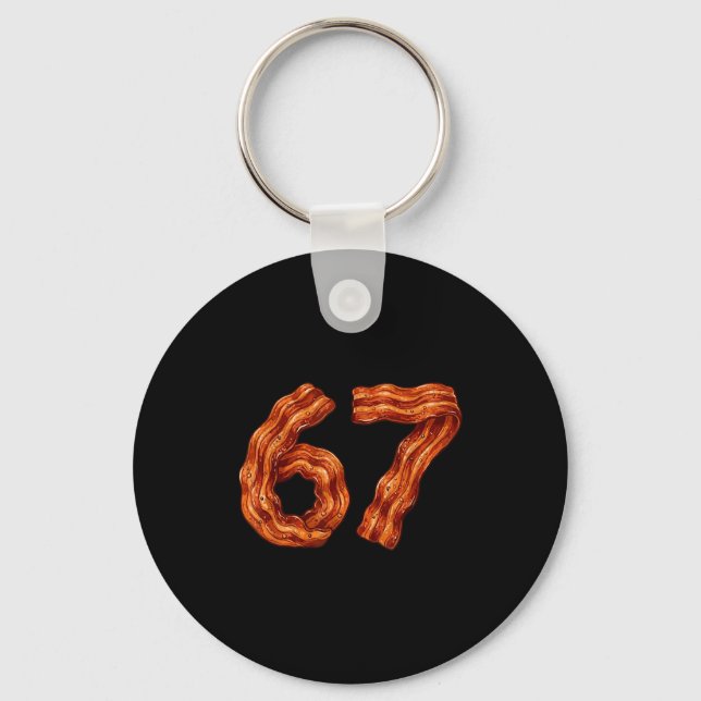 Porte-clés Six Seven Bacon Cool Meme 67 Funny Number  (Recto)