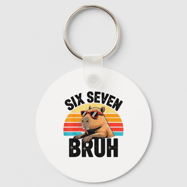 Porte-clés Six Seven Bruh 67 Meme Capybara  (Recto)