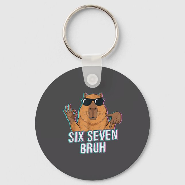 Porte-clés Six Seven Bruh Capybara 67 Boys Teens Kids Animals (Recto)