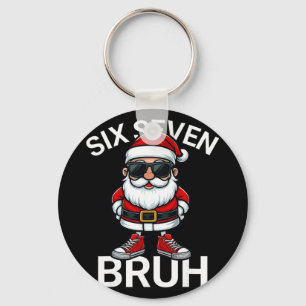 Porte-clés Six Seven Bruh Drôle 67 Meme Noël Santa