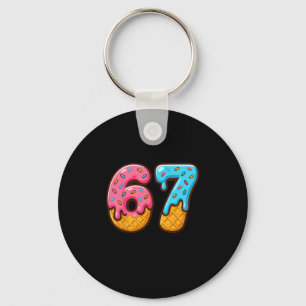 Porte-clés Six Seven Crème Glacée Drip Cool Meme 67 Numéro Dr