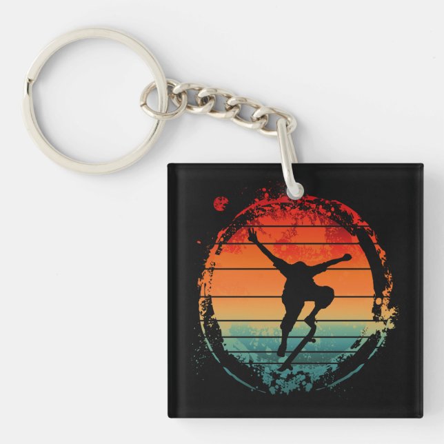 Porte-clés Skateboard vintage (Devant)