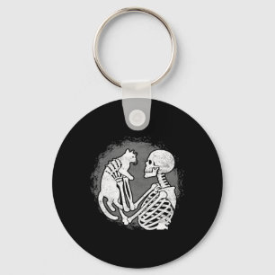 Porte-clés Skeleton Chat Crâne Kitty mignonne Halloween Homme