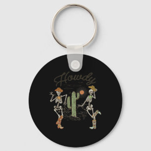 Porte-clés Skeleton Danser Howdy Skeleton Cowboy Boots Casque