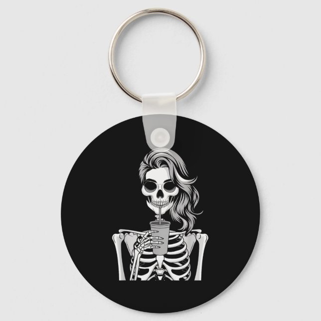 Porte-clés Skeleton Drinking Beverage Monochrome Gothic Hallo (Recto)