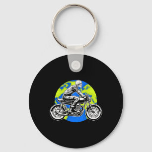 Porte-clés Skeleton équitation Jour des terres de moto Cool E
