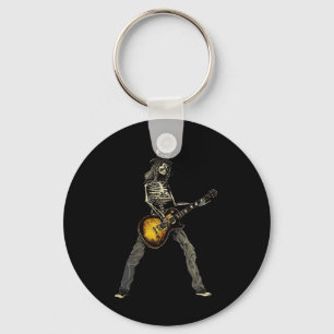Porte-clés Skeleton Guitar Guy Éffrayant Happy Halloween Rock