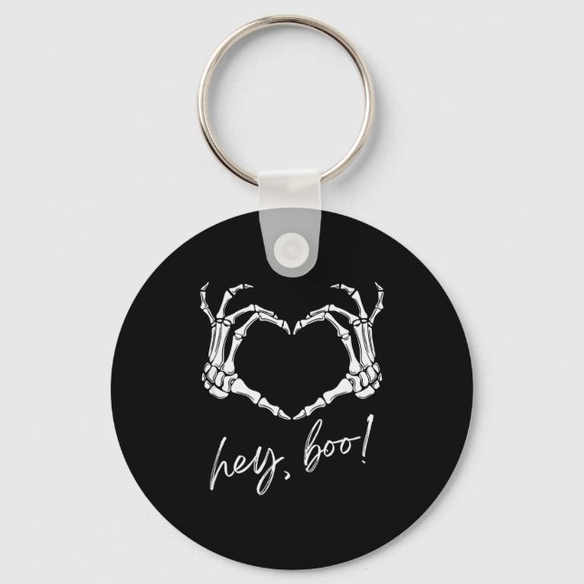Porte-clés Skeleton Hands Heart Hey Boo Funny Halloween Men W (Recto)
