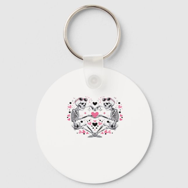 Porte-clés Skeleton Heart Mains Classique Viral (Recto)