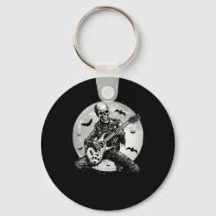 Porte-clés Skeleton Jouer Guitare Punk Rock Musique Halloween