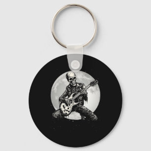 Porte-clés Skeleton Jouer Guitare Punk Rock Musique Halloween