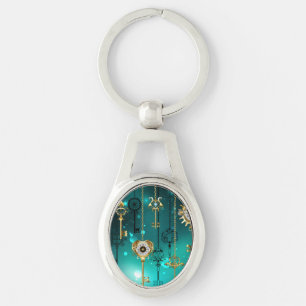 Porte-clés Skeleton Keys on Green Background