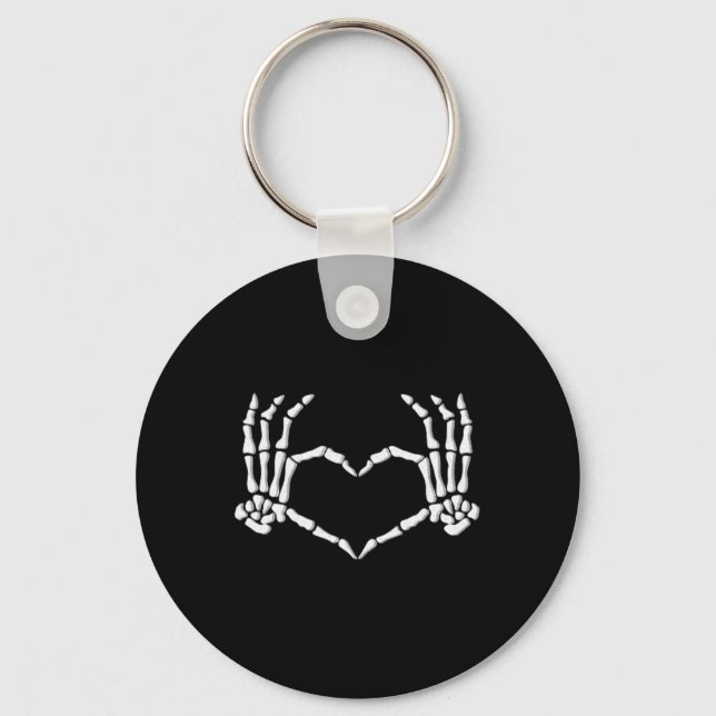 Porte-clés Skeleton Mains Coeur Halloween Costume Hommes Femm (Recto)