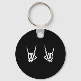 Porte-clés Skeleton Mains Rocker Rock Sur Rock Star
