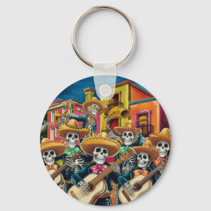 Porte-clés Skeleton Mariachi Band Día de Los muertos