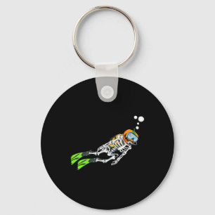 Porte-clés Skeleton Scuba Plongée Halloween Citrouille Plonge