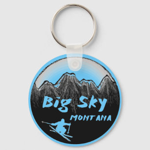 Porte-clés Ski artistique Big Sky Montana