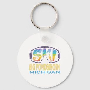 Porte-clés Ski Big Powderhorn Michigan Vacances ski