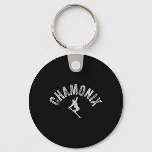 Porte-clés Ski Chamonix Mont Blanc Skieur France Vintage Skii