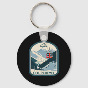 Porte-clés Ski Courchevel Rétro Style Vintage Courchevel Skii