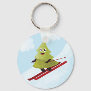 Porte-clés Ski Happy Pine Tree hiver