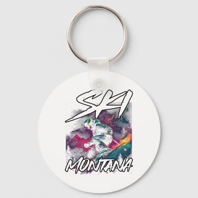 Porte-clés Ski Montana Ski Aventure Montana Usa (Recto)