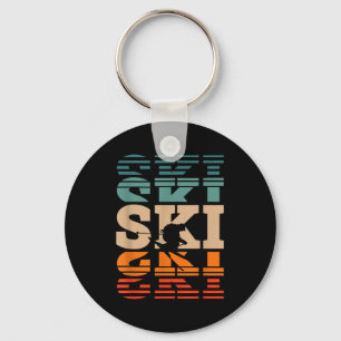 Porte-clés ski ski rétro