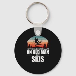Porte-clés Skier Ne Sous-Estime Jamais Un Vieux Homme Sur Ski
