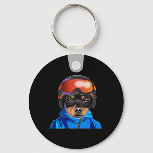 Porte-clés Skier Toy Fox Terrier Snowboard Pocket