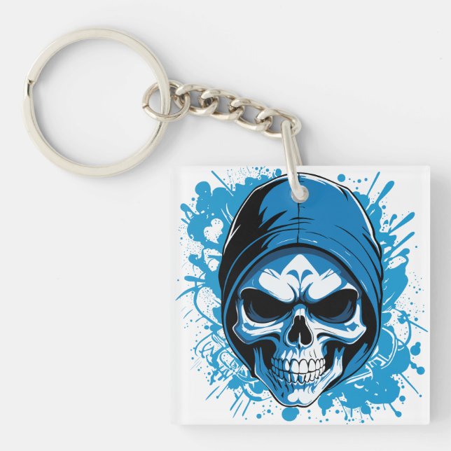 PORTE-CLÉS SKULL A GRAFFITI STYLE (Devant)