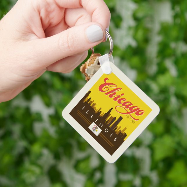 Porte-clés Skyline de l'Illinois (main)