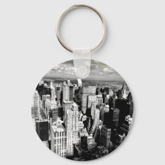 Porte-clés Skyline New York City en noir et blanc