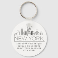 Skyline stylisée New York | Slogan personnalisé