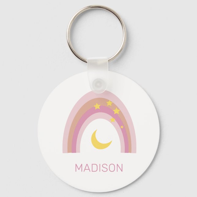 Porte-clés 'Sleepytime Rainbow', Girls Cute Boho Pink personn (Recto)