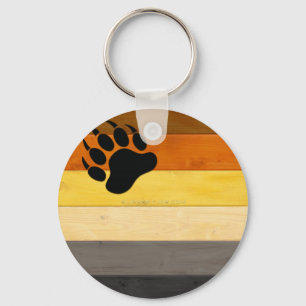 Porte-clés SlipperyJoe's Bear Pride flag wooden Brotherhood f