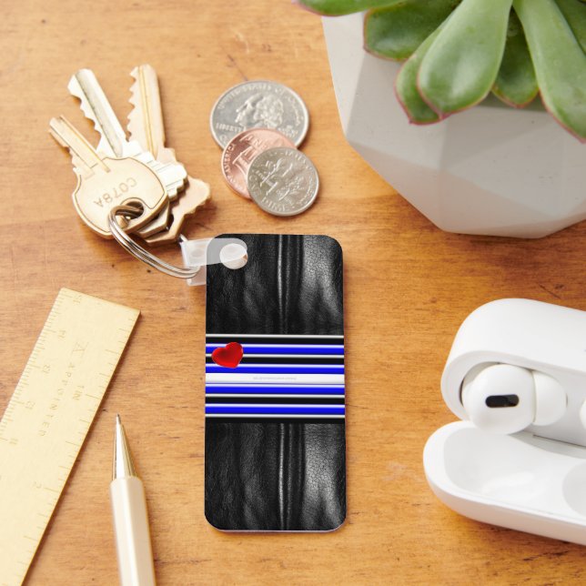 Porte-clés SlipperyJoe's Gay Leather Pride drapeau royal noir (Bureau)