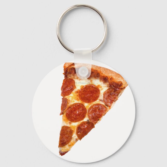 Porte-clés SlipperyJoe's Sliced Pizza pepperoni fromage delic (Recto)
