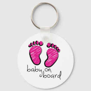 Porte-clés Slogan baby girl on board - bébé fille à bord
