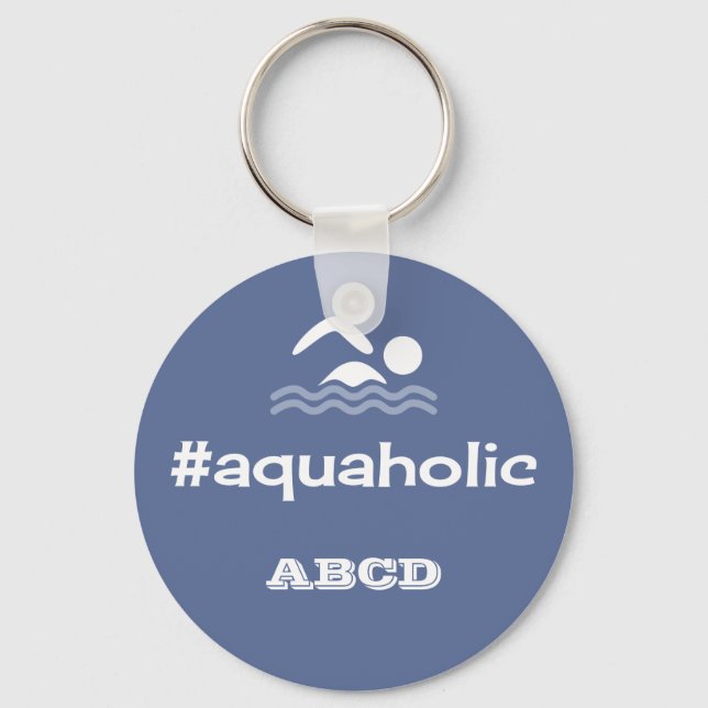 Porte-clés slogan de natation aquatique personnalisées initia (Recto)