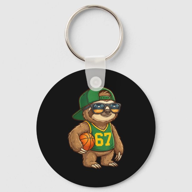 Porte-clés Sloth Basketball 67 Gen Alpha Slang Srts Men Boys  (Recto)