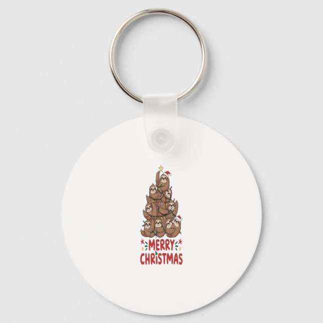 Porte-clés Sloth Christmas Tree Joyeux Holiday (Recto)