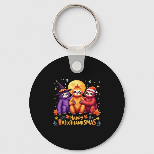 Porte-clés Sloth Hallothanksmas Halloween Thanksgiving (Recto)