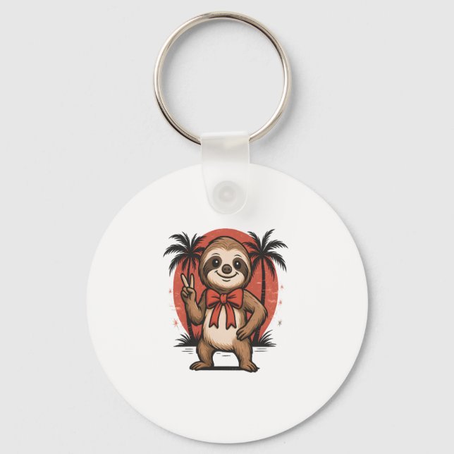 Porte-clés Sloth Summer Beach Rocking (Recto)