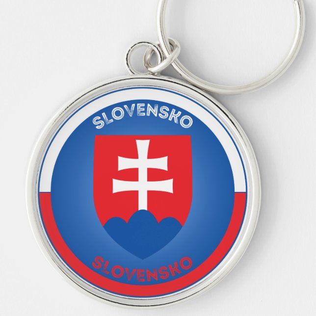 Porte-clés Slovakia Coat of Arms Circle Shape  (Devant)