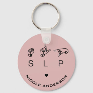 Porte-clés SLP orthophonie Pathologiste ASL Personnalisé