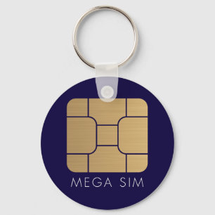Porte-clés Smart SIM Card mega format in faux gold