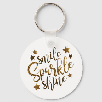 Porte-clés Smile, Étincelle, Porte - clé Bouton brillant