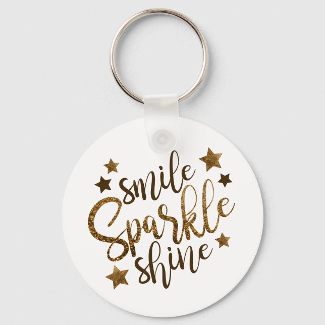 Porte-clés Smile, Étincelle, Porte - clé Bouton brillant (Recto)